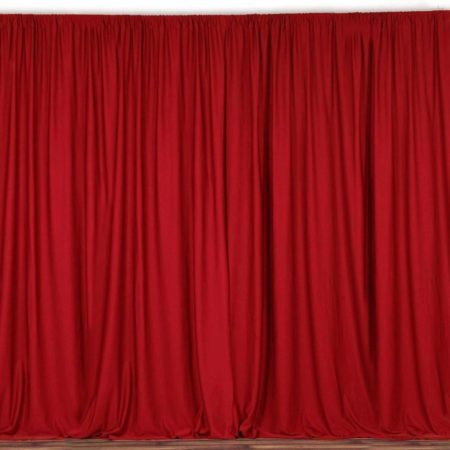 Fire Retardant Polyester Curtain Panel Backdrops With Rod Pockets