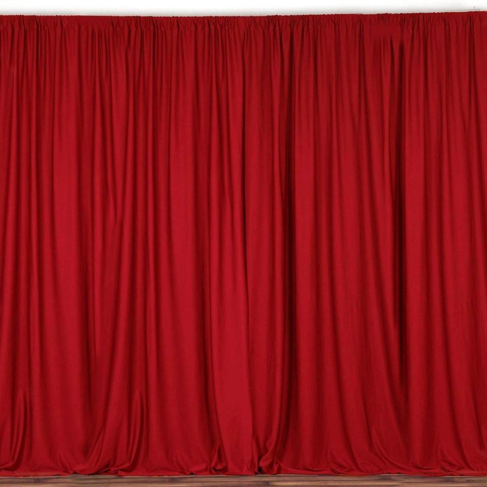 Fire Retardant Polyester Curtain Panel Backdrops With Rod Pockets