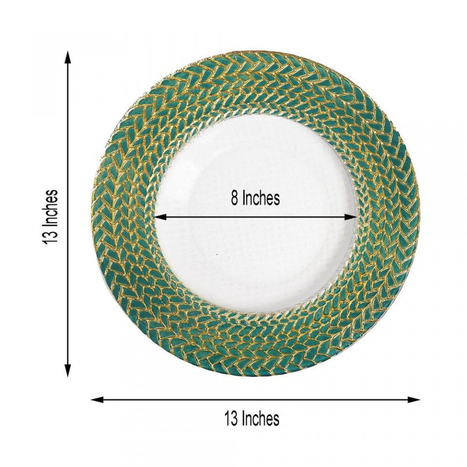 Clear Round Decorative Glass Charger Plates - Image 2