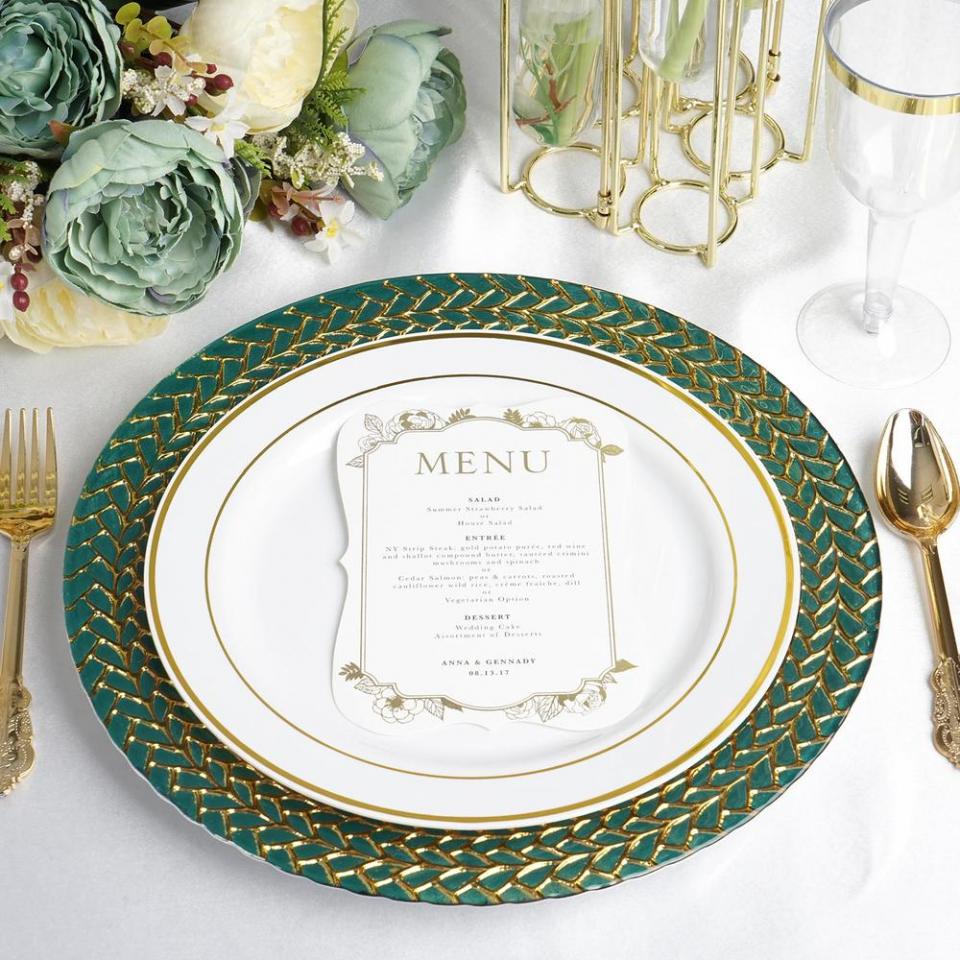 Clear Round Decorative Glass Charger Plates - Image 5