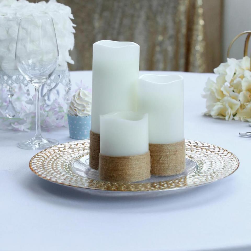 Clear Round Decorative Glass Charger Plates - Image 3