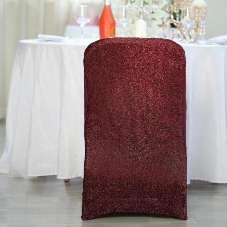 Spandex Stretch Folding Chair Cover With Metallic Glittering Back