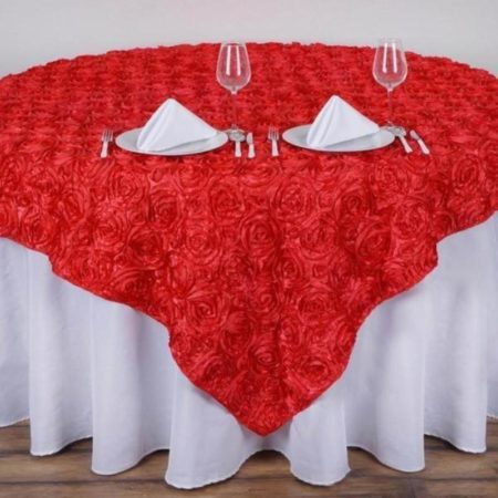 3D Rosette Satin Square Overlay